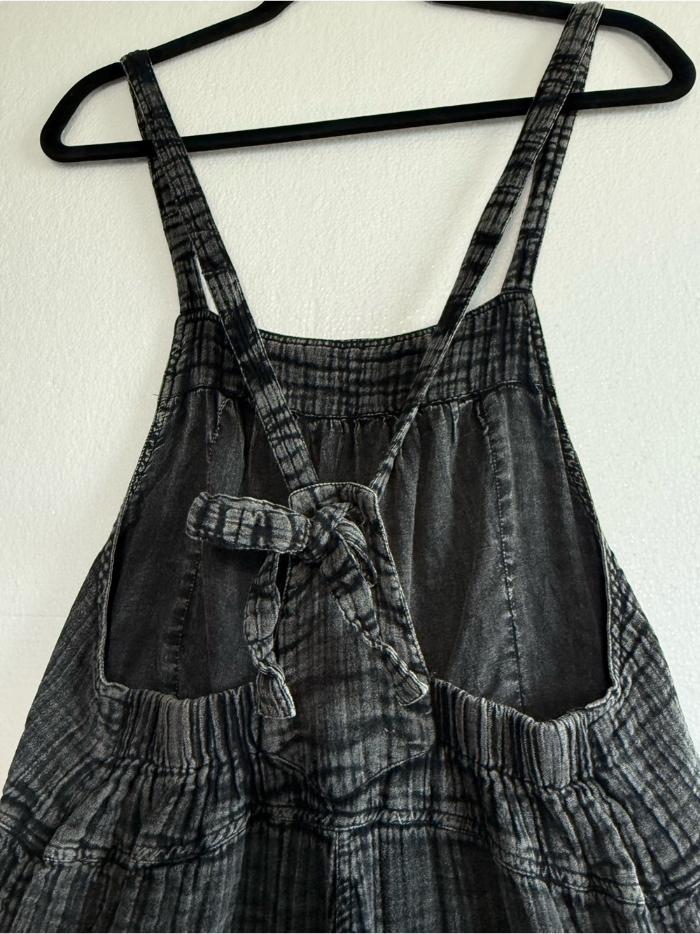 Natural Life Dakota Tie Cotton Gauze Wide Leg Boho Overall washed Black Size L - Picture 5 of 14